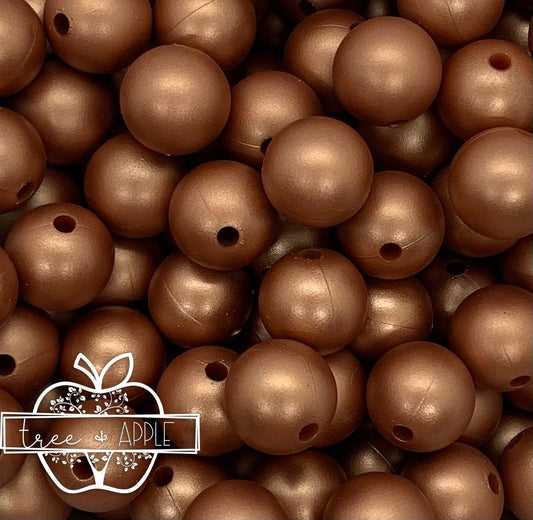 12mm Round Solid Bronze Silicone Beads