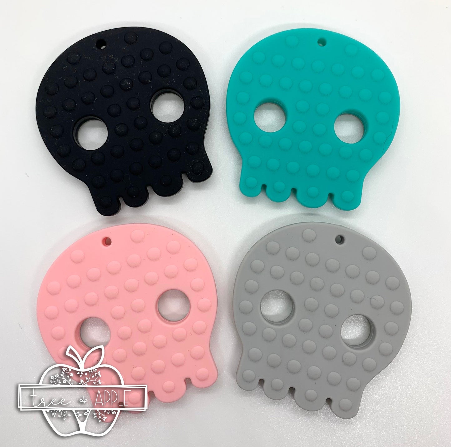 Teether Skull Silicone Teether, Sugar Skull Silicone Teether,  Halloween Teether Pendant, Teething, Pacifier Clip