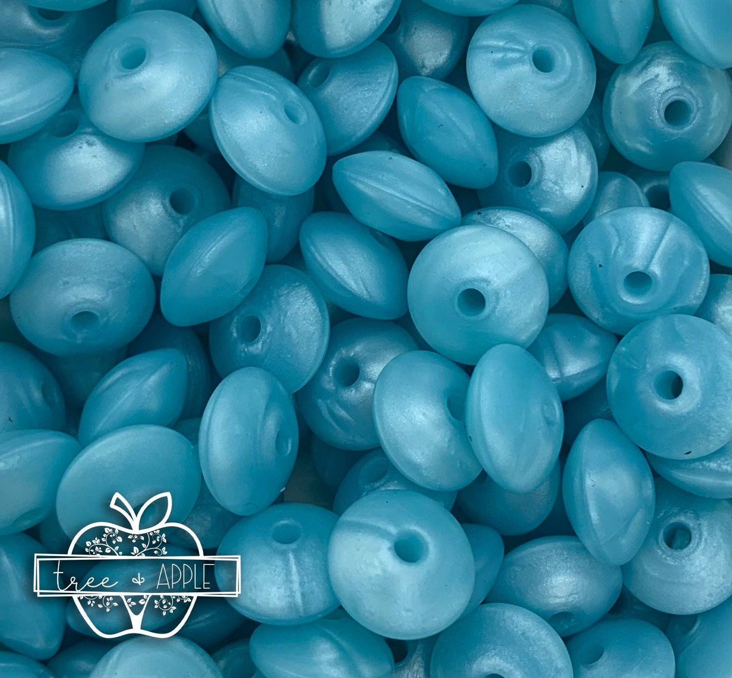 12mm Lentil Pearl Ice  Silicone Beads