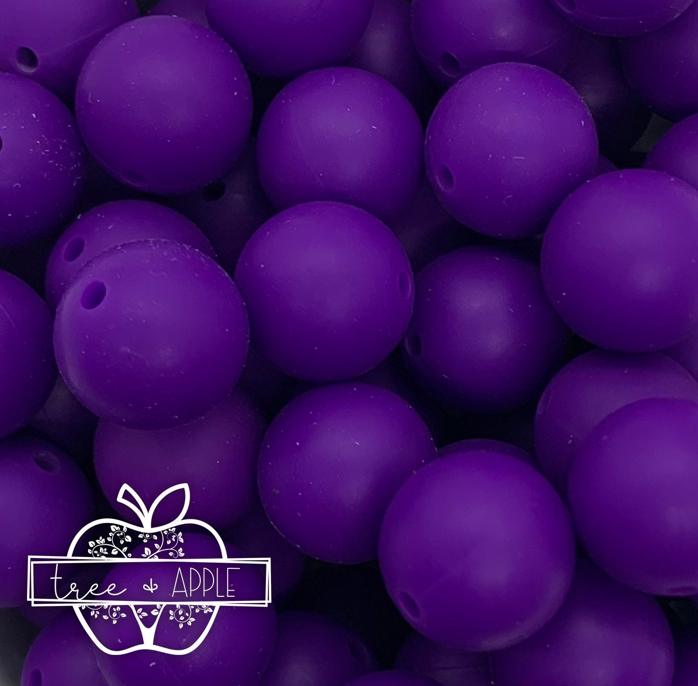 12mm Round Grape Silicone Bead