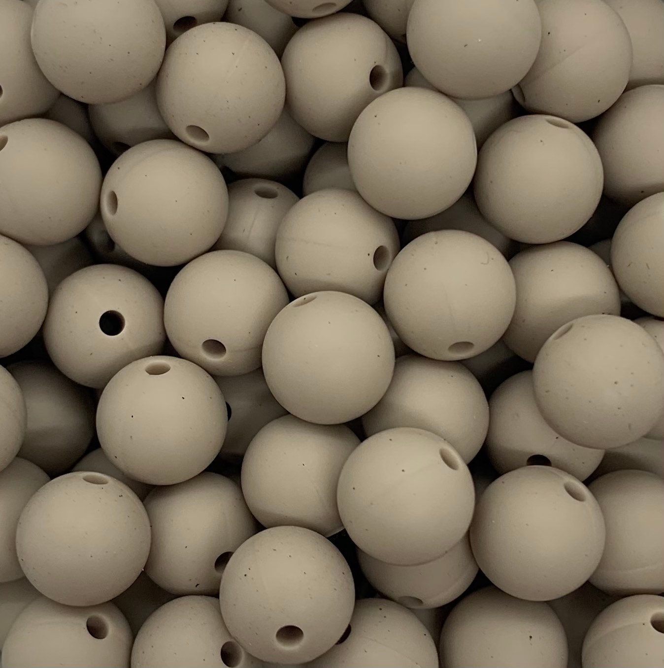 12mm Round Solid Bone Silicone Beads