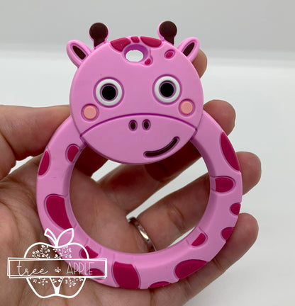 Z- Teether Giraffe Silicone Teether, Food Silicone Teether,  Animal Teether Pendant, Teething