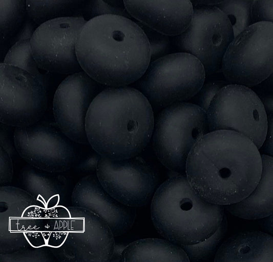 14mm ABACUS Black Silicone Beads