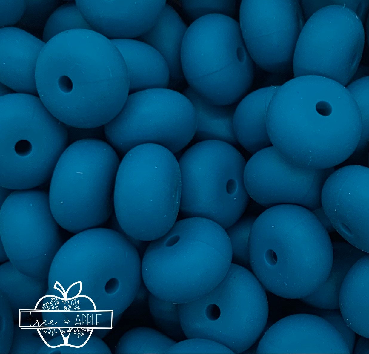 14mm ABACUS Caribbean Blue Silicone Beads