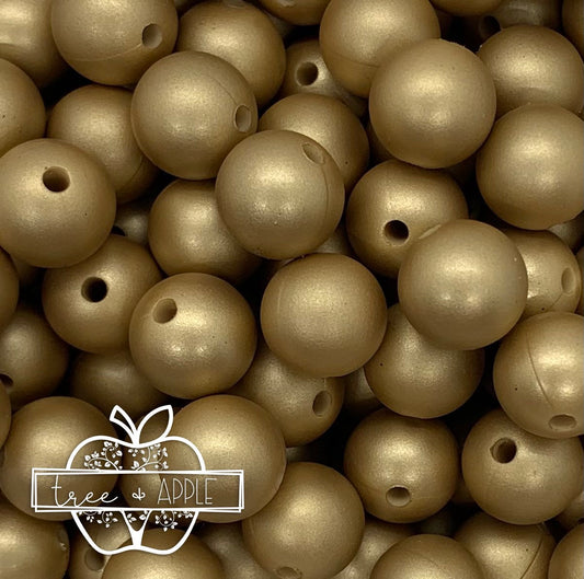 15mm Solid Gold Round Silicone Bead, Beads Wholesale
