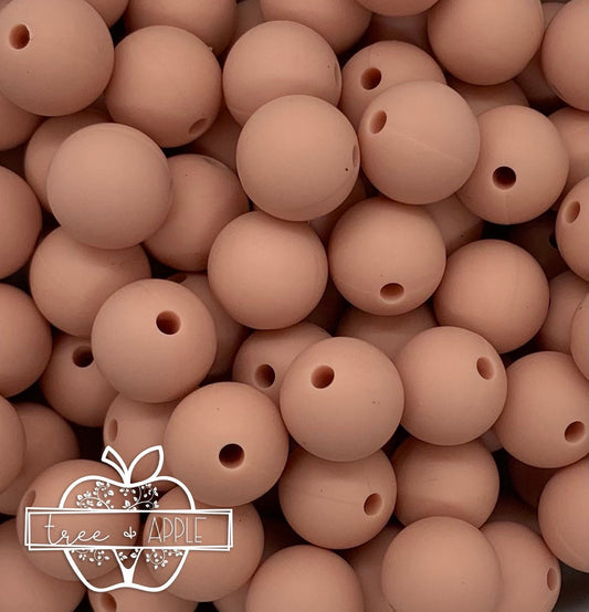 15mm Solid Champagne Round Silicone Beads, Beads Wholesale