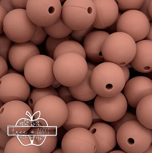 12mm Round Dusty Rose Silicone Beads