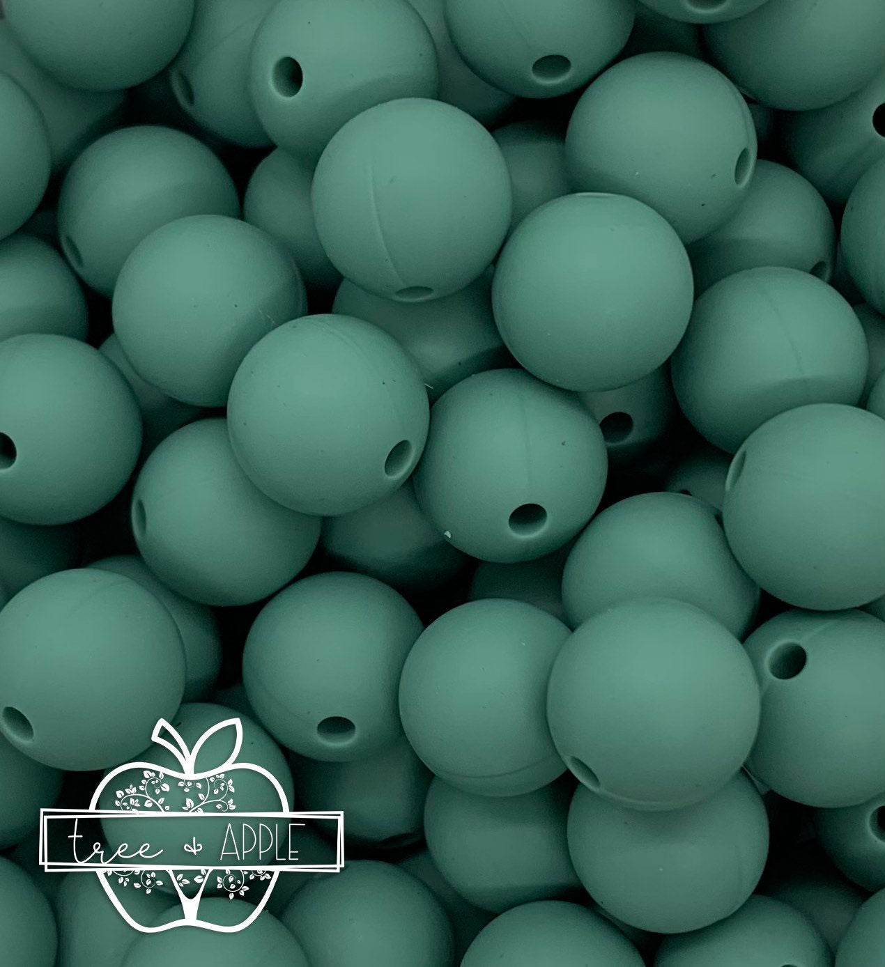 12mm Round Dusty Teal Silicone Beads