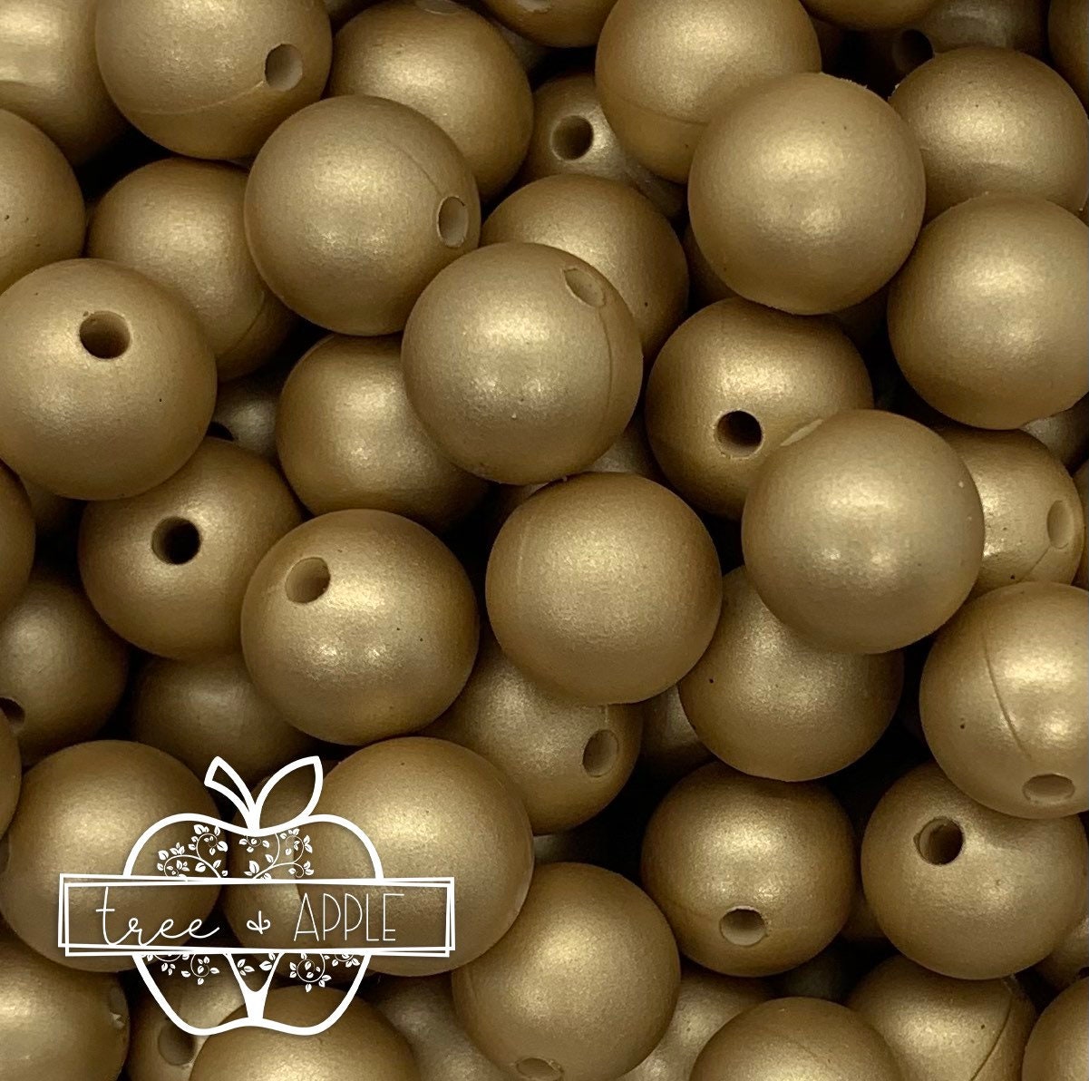 12mm Round Solid Gold Silicone Beads