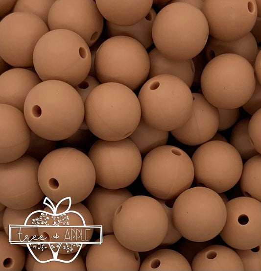 15mm Solid Peanut Silicone Round Beads