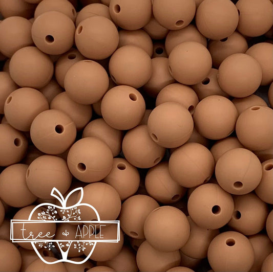 15mm Solid Caramel Round Silicone Beads, Beads Wholesale