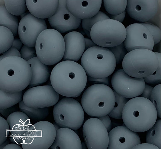 14mm ABACUS Dark Grey Silicone Beads