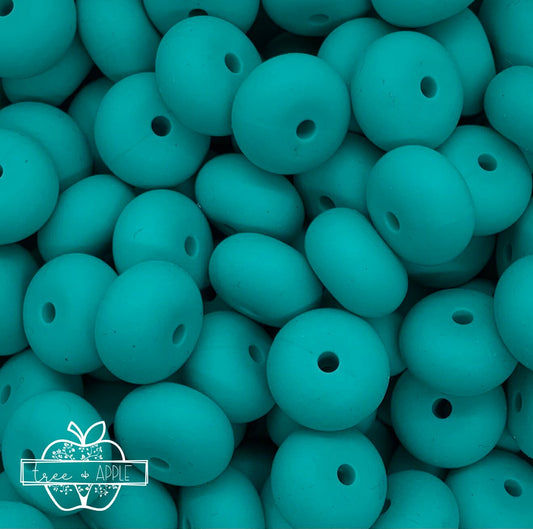 14mm ABACUS Turquoise Silicone Beads