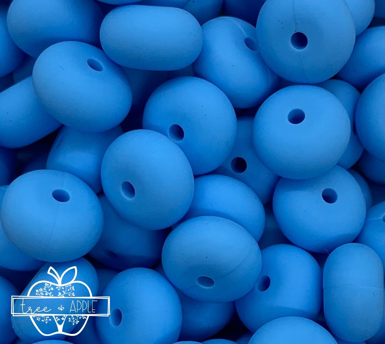 14mm ABACUS Azure Blue Silicone Beads