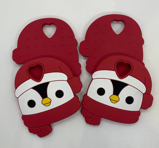 Z- Teether One Christmas Penguin Teether Silicone Teether, Silicone Teether, Christmas Teether Pendant, Teething,