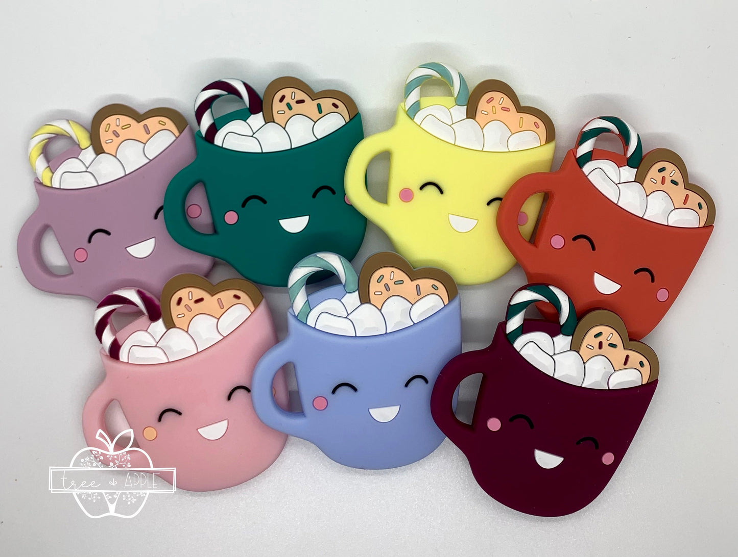 Z- Teether One Hot Chocolate Christmas Teether, Hot Cocoa Silicone Teether, Mug Silicone Teether, Christmas Teether Pendant, Teething,