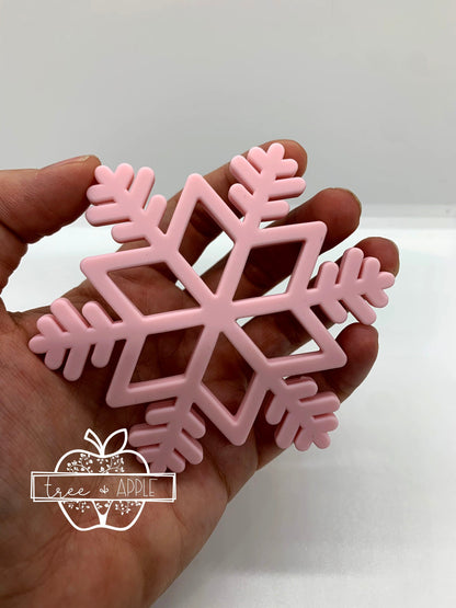 Z- Teether One Snowflake Teether, Winter Silicone Teether,Silicone Teether, Christmas Teether Pendant, Teething