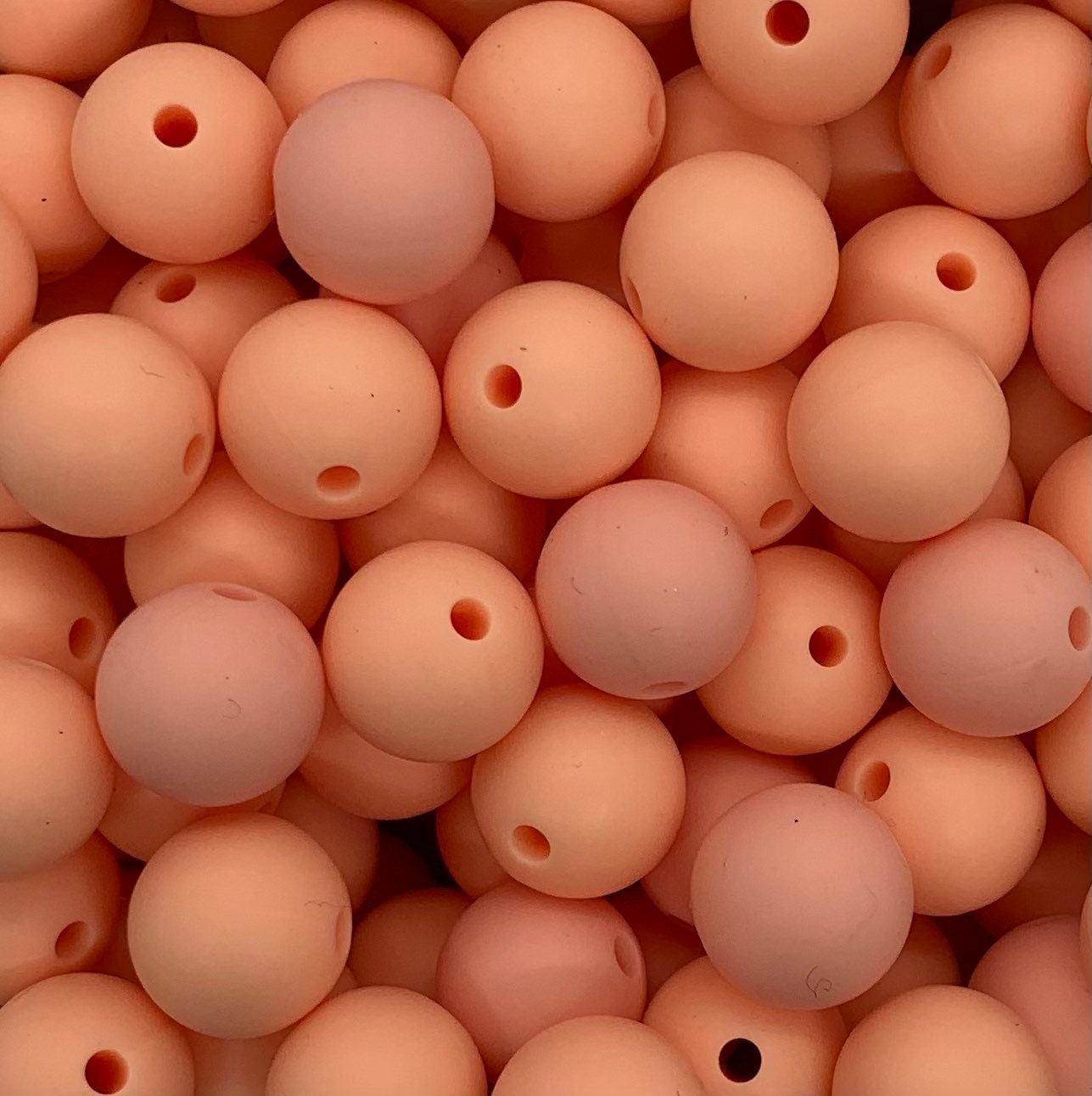 12mm Round Coral Silicone Beads