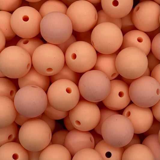 12mm Round Coral Silicone Beads