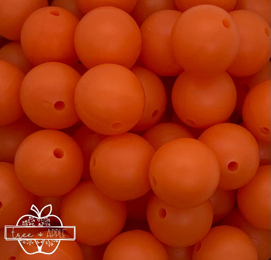 15mm Solid Frosted Orange Silicone Beads, Beads Wholesale