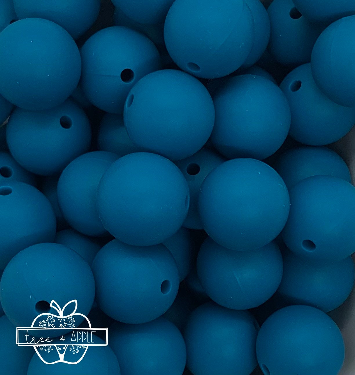 12mm Round Solid Caribbean Blue Silicone Beads