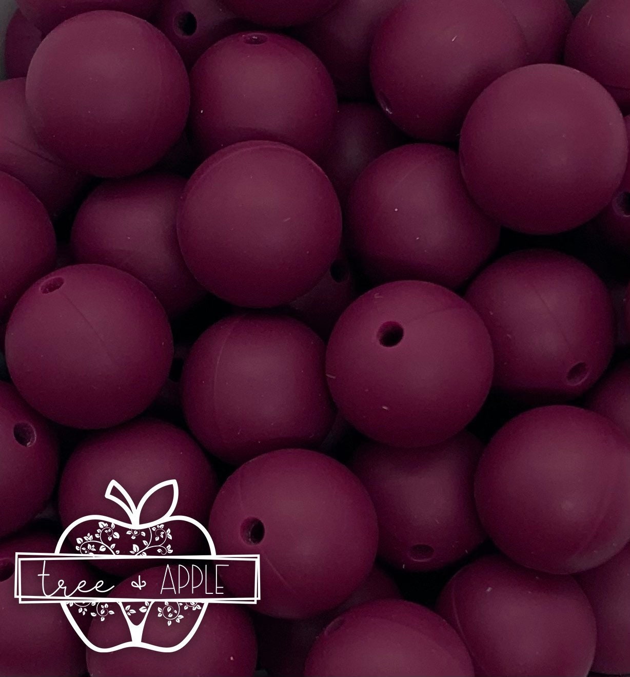 12mm Round Wine Silicone Bead