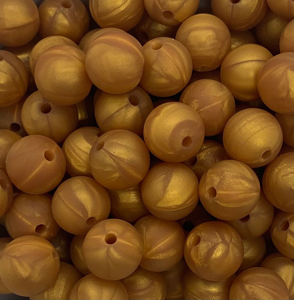 12mm Round Copper Silicone Beads