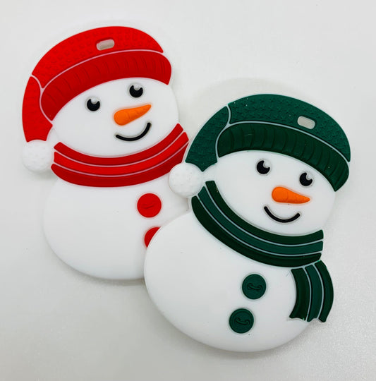 Z- Teether One Snowman Teether, Christmas Silicone Teether, Winter Silicone Teether, Christmas Teether Pendant, Teething,