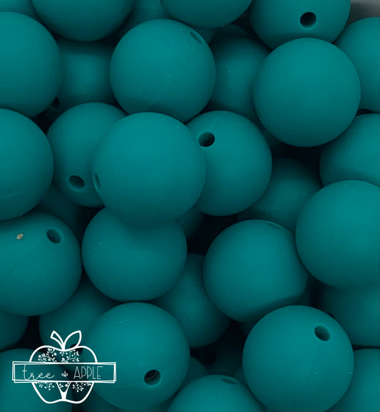 15mm Solid Lagoon Silicone Beads, Beads Wholesale