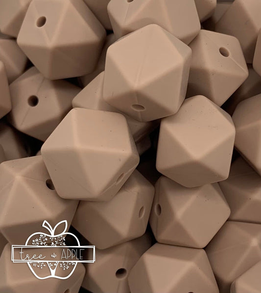 14mm Hexagon Sandstone Silicone Beads