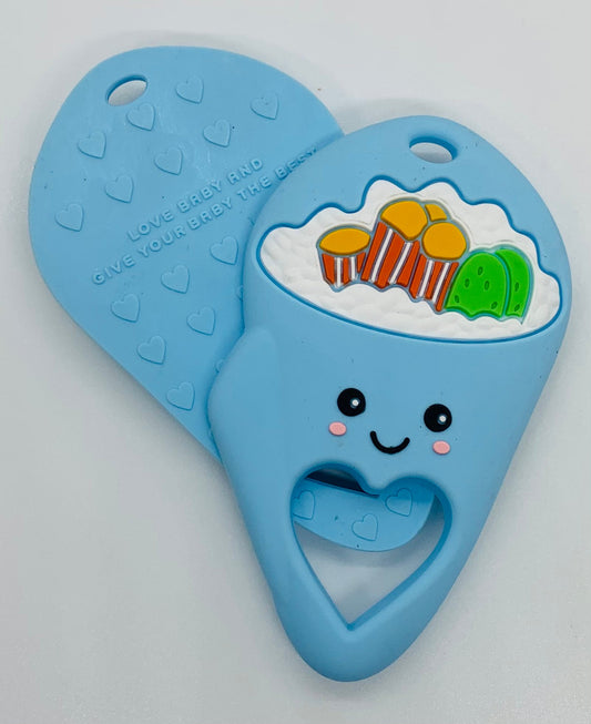 Teether Sushi Hand Roll Silicone Teether, Food Silicone Teether, Teether Pendant