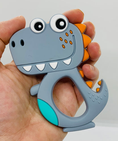 Z- Teether Dino Teether, Dinosaur Silicone Teether, Silicone Teether,  Animal Teether Pendant, Teething, Pacifier Clip