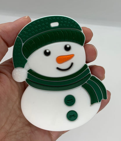 Z- Teether One Snowman Teether, Christmas Silicone Teether, Winter Silicone Teether, Christmas Teether Pendant, Teething,