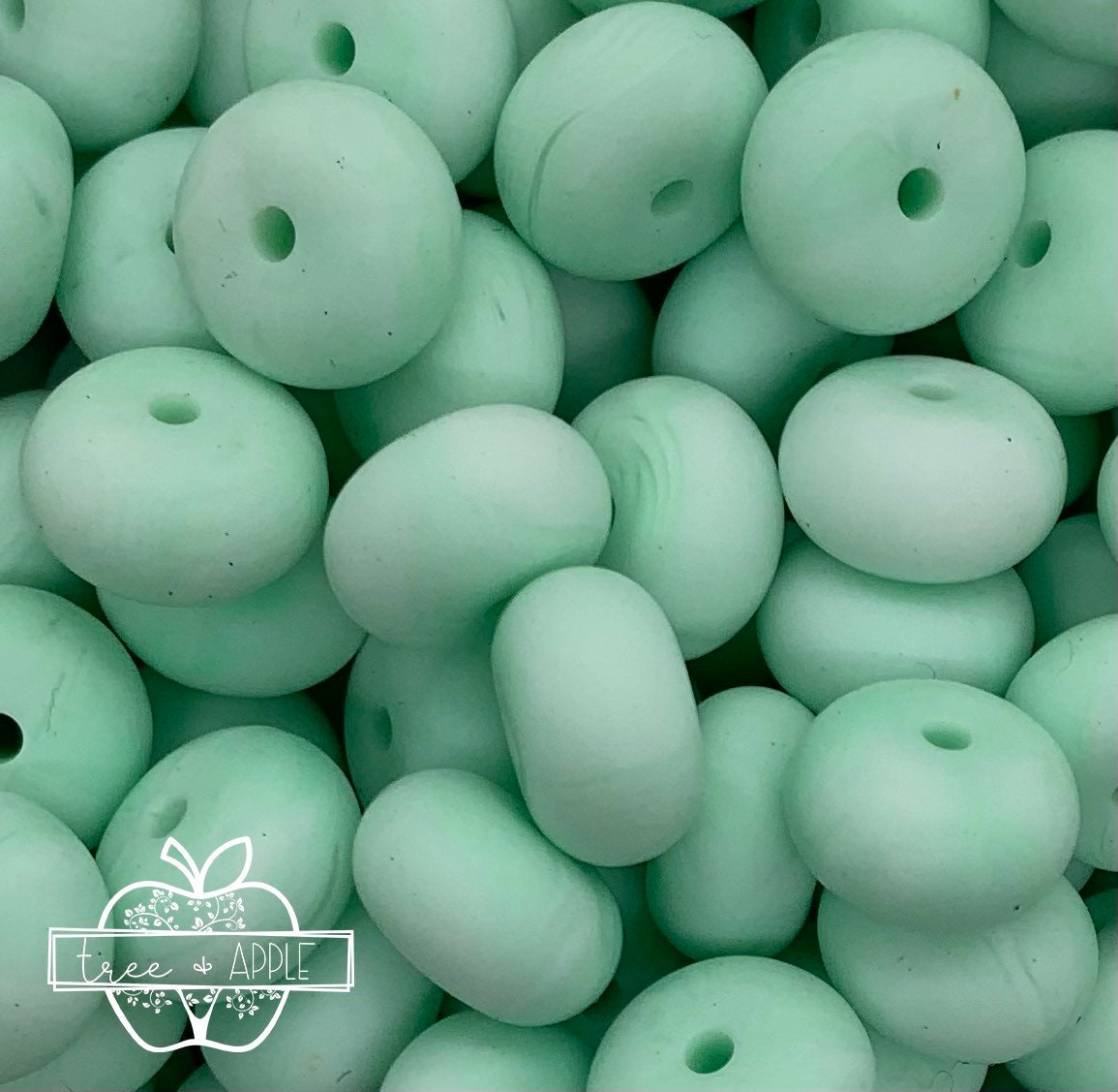 14mm ABACUS Mint Marble (Barely) Silicone Beads