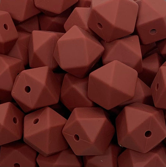 14mm Hexagon Brick Silicone Beads