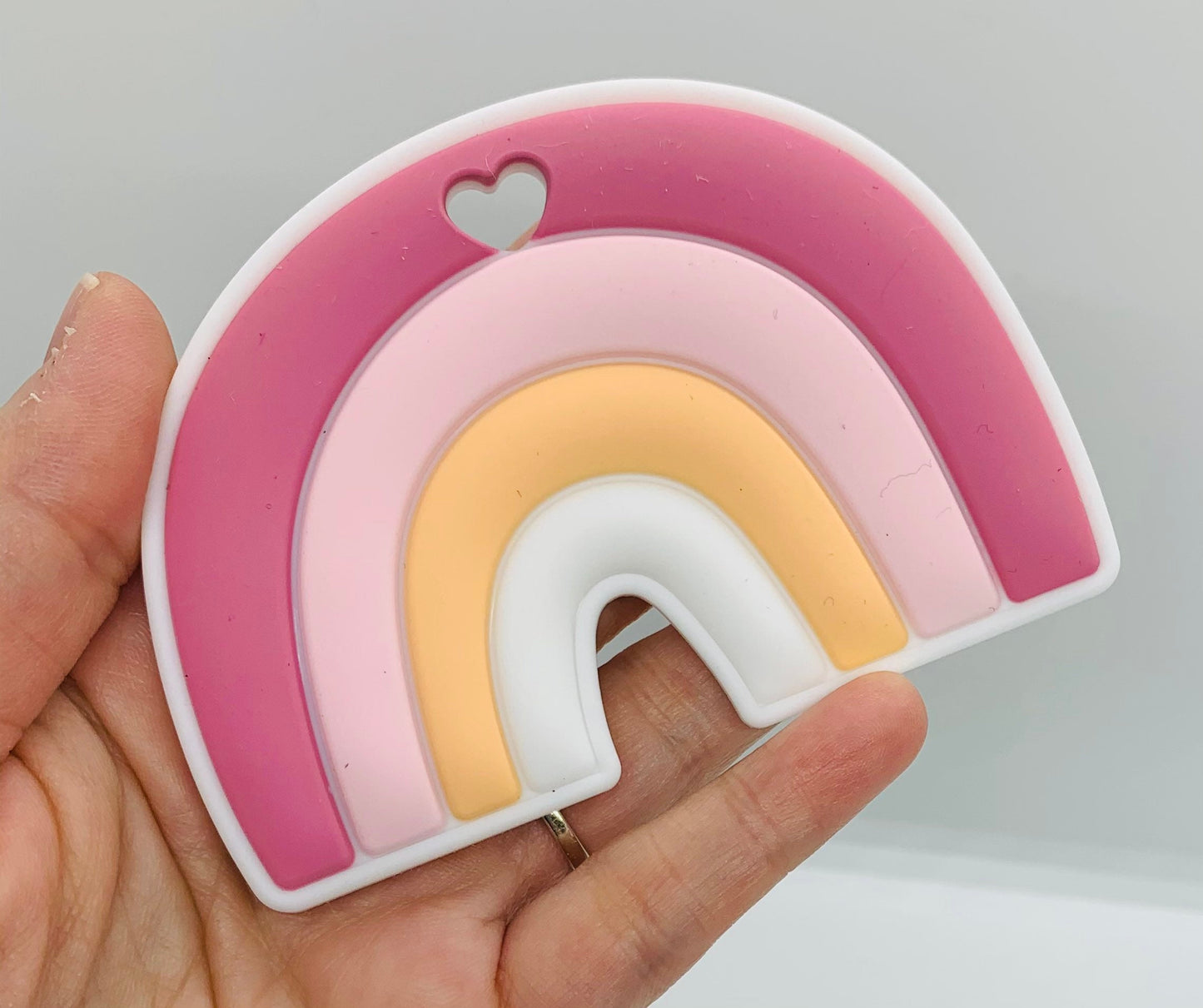 Z- Teether Chunky Rainbow Silicone Teether, Silicone Teether,   Teether Pendant, Teething