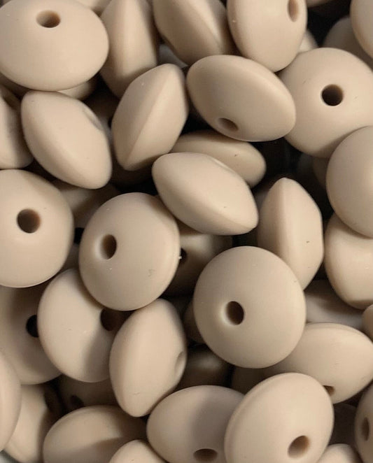 12mm Lentil Bone Silicone Beads