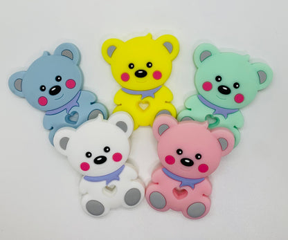 Teether Teddy Bear Silicone Teether, Valentine’s Silicone Teether,  Bear Teether Pendant, Teething