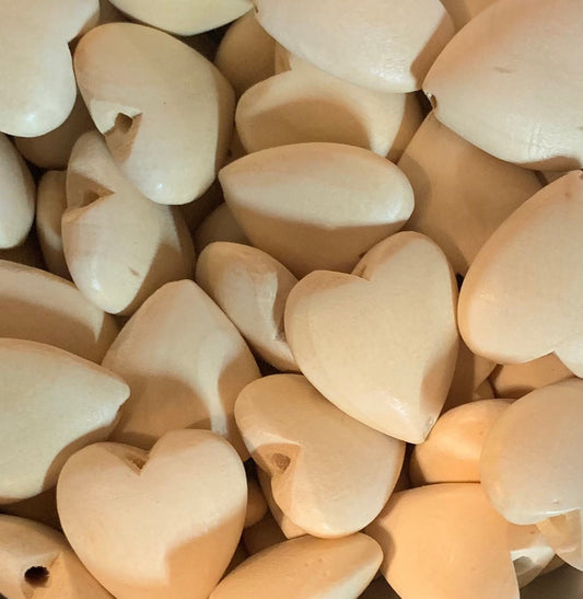 Wood Heart Silicone Focal Bead, Valentine’s  Bead, Heart Shape Wood Bead