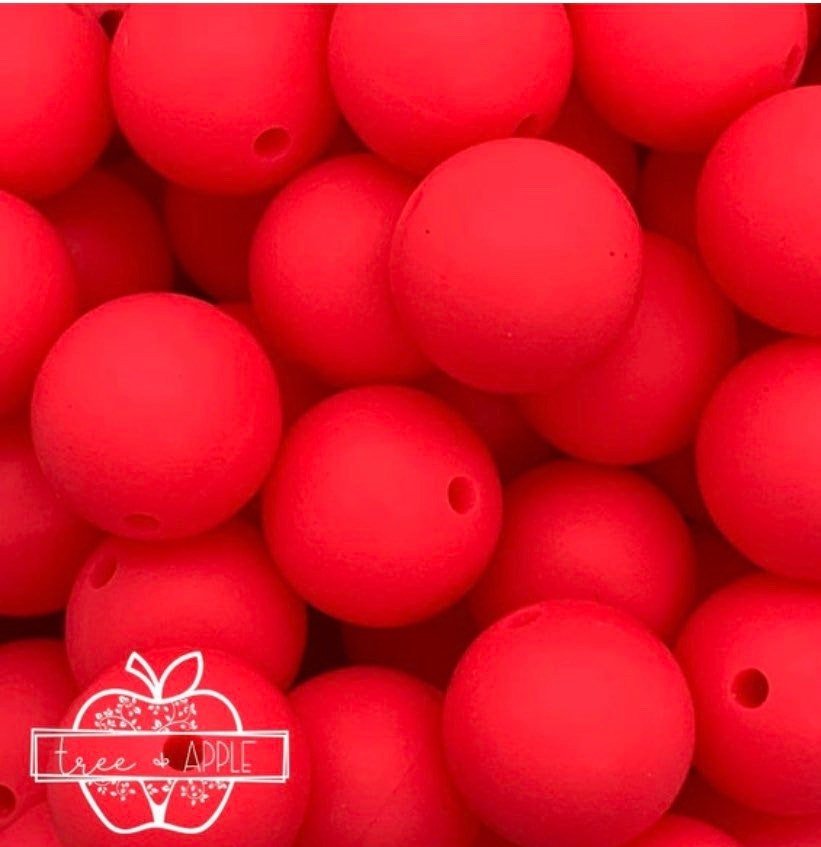 15mm Solid Neon Pink Round Silicone Beads, Beads Wholesale