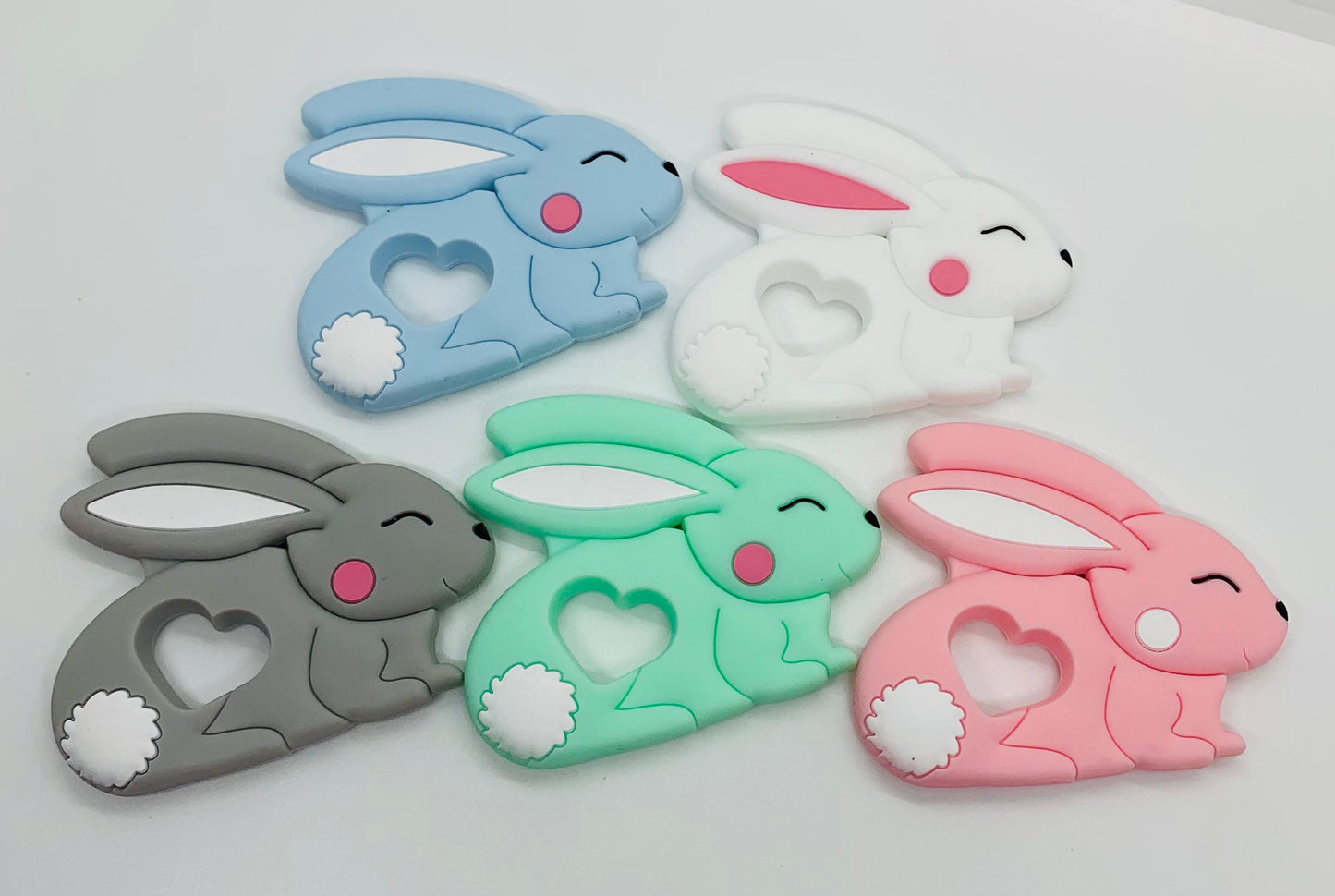 Teether Bunny Rabbit Silicone Teether, Bunny Silicone Teether,  Animal Teether Pendant, Teething, Easter Bunny Teether