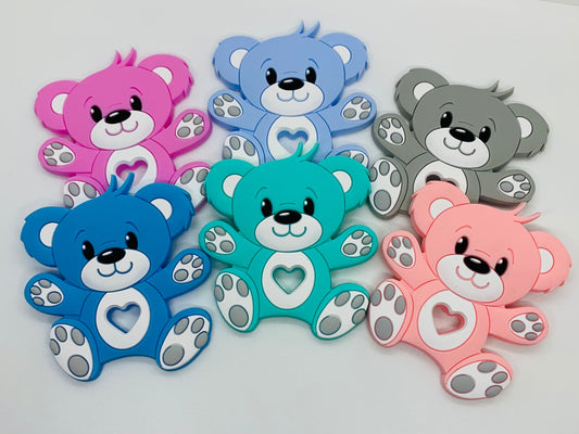Z- Teether Cute Teddy Bear Silicone Teether, Valentine’s Silicone Teether,  Bear Teether Pendant, Teething