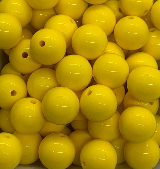 15mm Liquid Yellow Round Silicone Beads