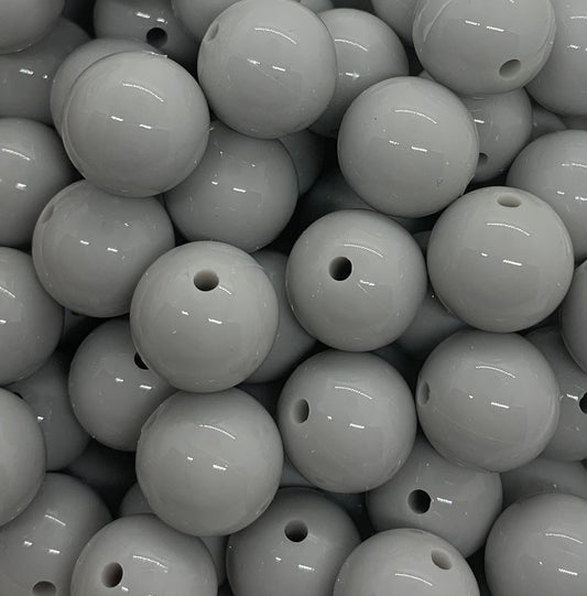 15mm Liquid Light Grey Round Silicone Beads