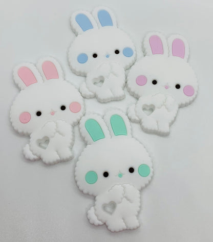 Teether Cute Bunny Teether, Rabbit Food Silicone Teether,  Animal Teether Pendant, Teething