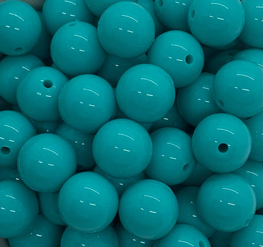 15mm Liquid Turquoise Round Silicone Beads