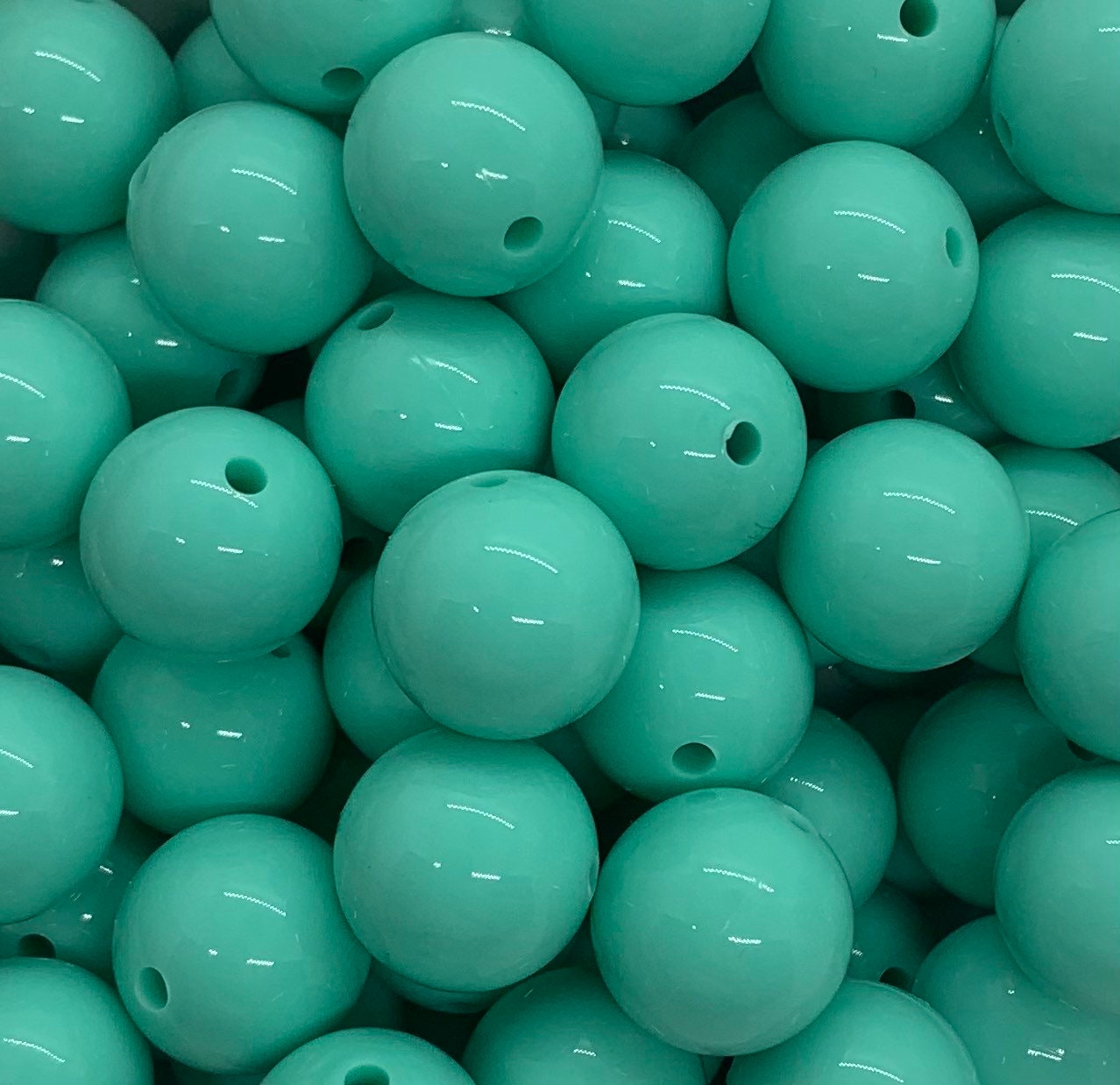 15mm Liquid Teal Round Silicone Beads