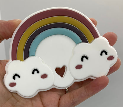 Z- Teether Happy Rainbow Cloud Teether, Food Silicone Teether, Teether Pendant, Teething