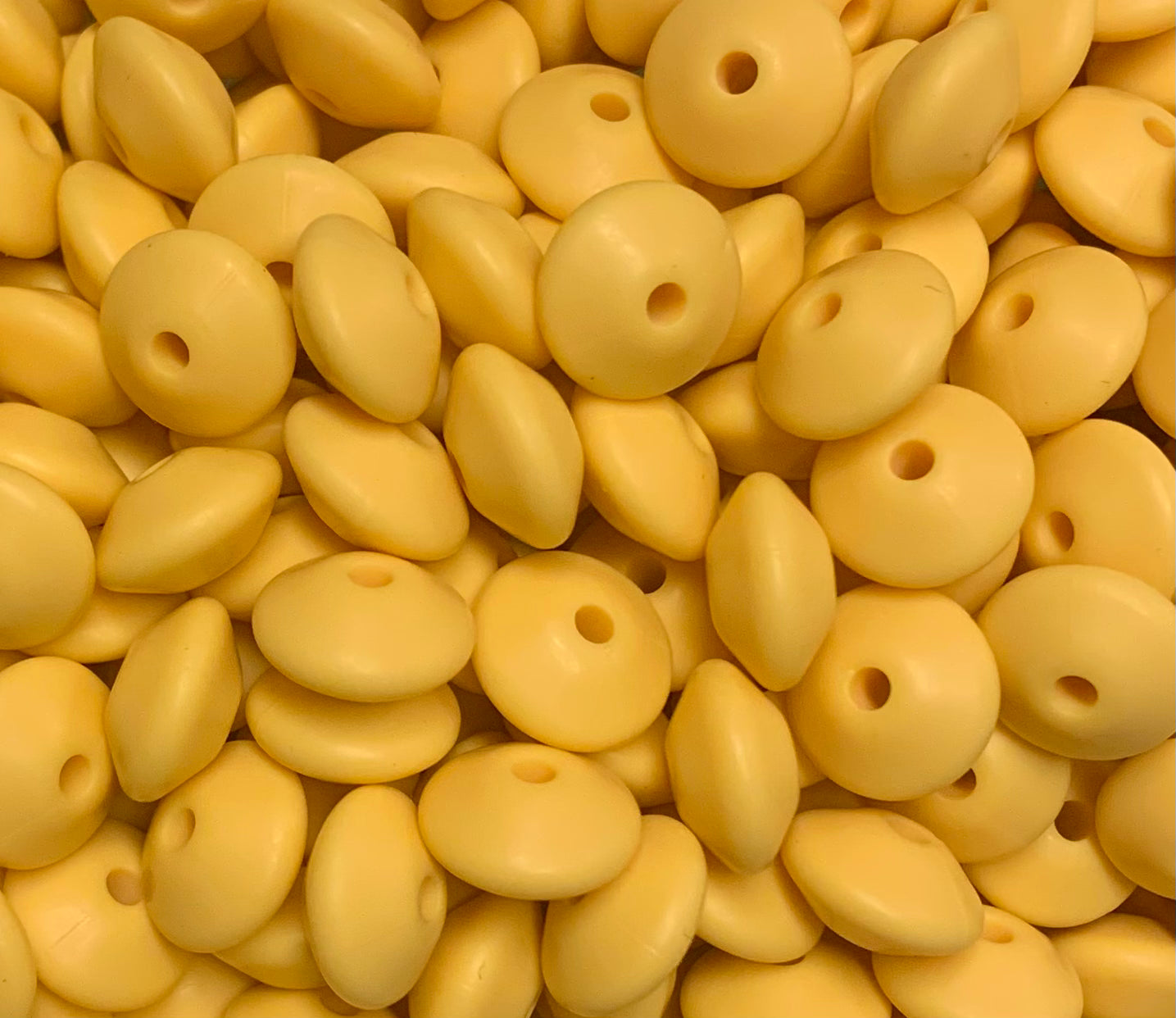 12mm Lentil Solid Butterscotch Silicone Bead