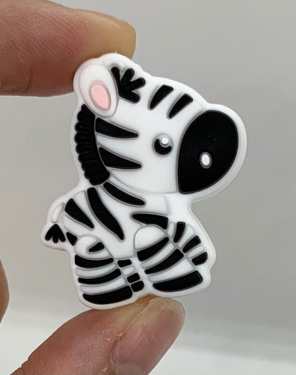 Cute Zebra Focal Bead,  Animal Silicone Focal Bead